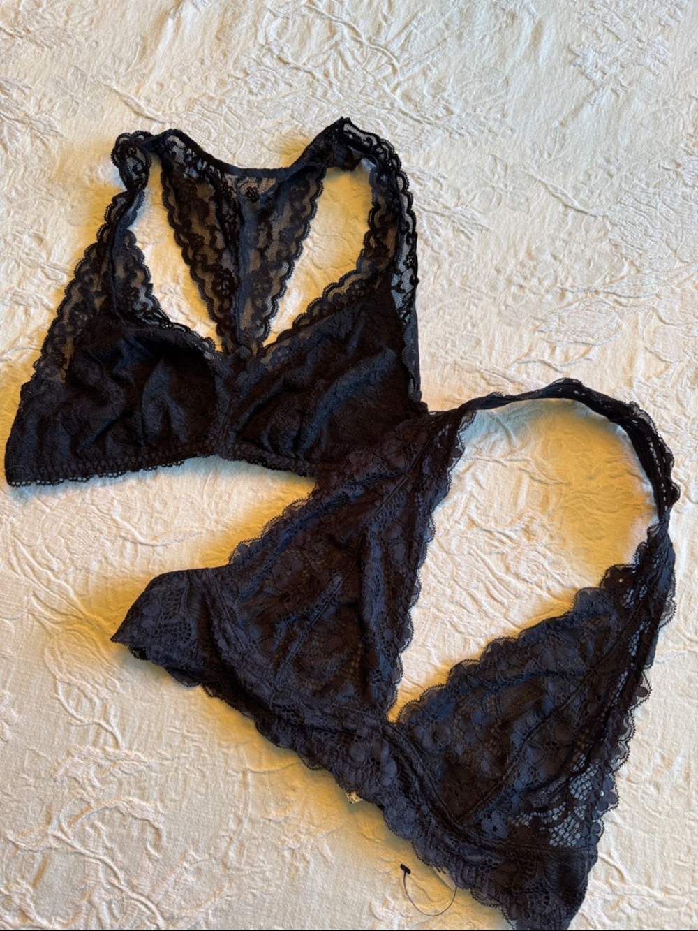 Free People and Victoria’s Secret Black Lace Bralette Duo